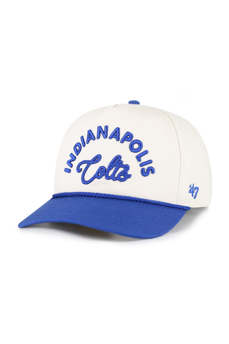 Women's '47 Natural Indianapolis Colts Rope Script Hitch Adjustable Hat, Main, color, Natural
