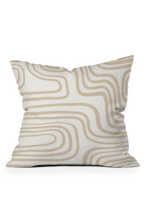 Iveta Coeur Neutral Wavy Throw Pillow