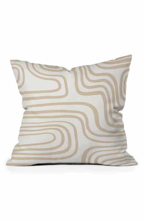 Deny Designs Iveta Coeur Neutral Wavy Throw Pillow