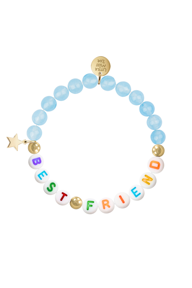 Semi-Precious Gemstone Best Friend Bracelet in Gift Pouch, Main, color, Sky Blue
