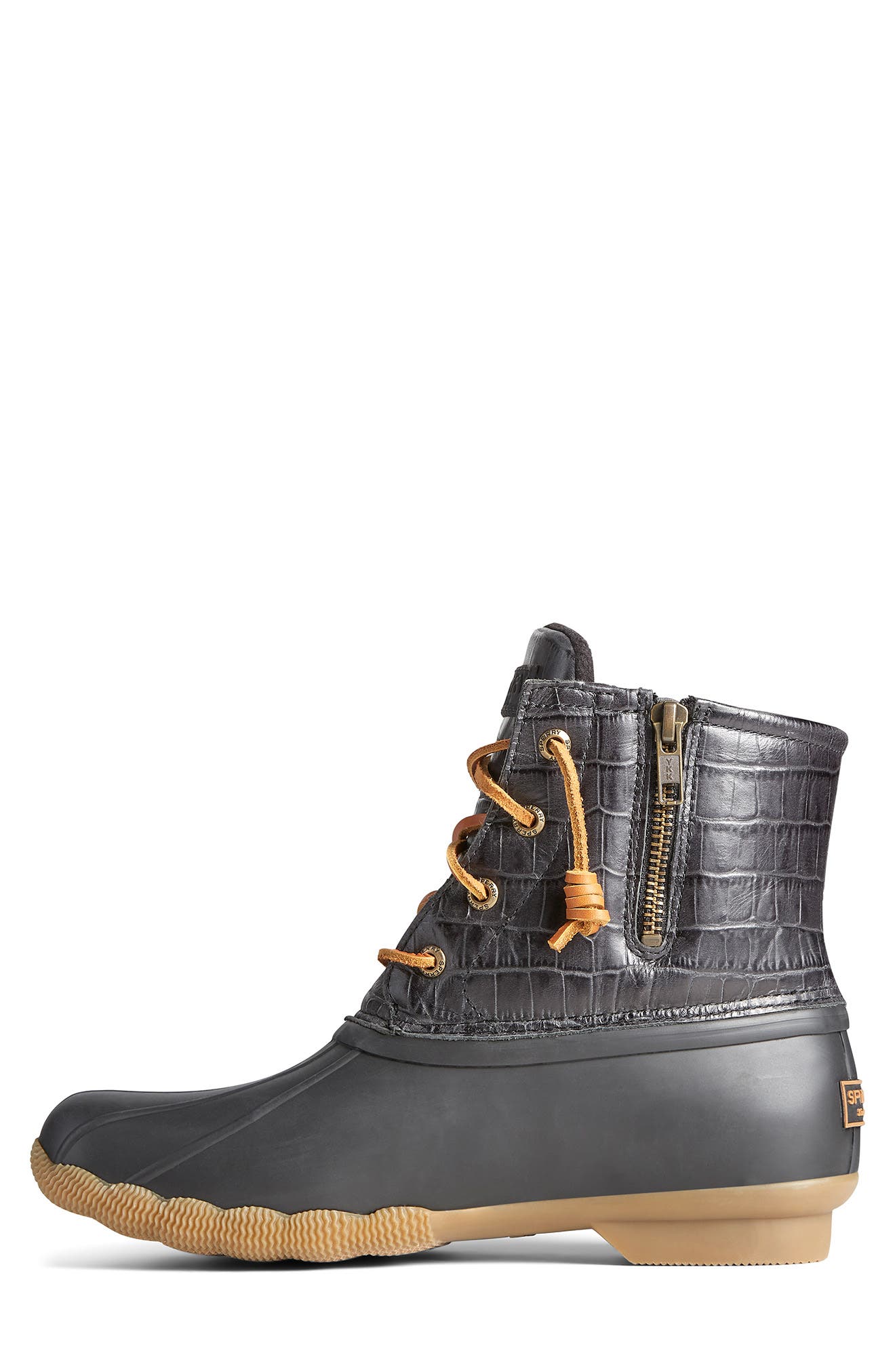 Sperry Saltwater Croc Embossed Water Resistant Duck Boot, Alternate, color, 