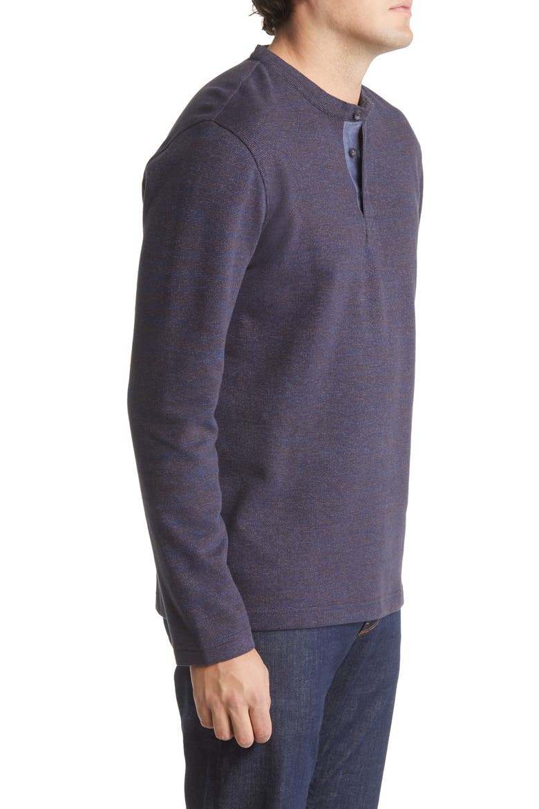 Textured Cotton Blend Henley, Alternate, color, NAVY