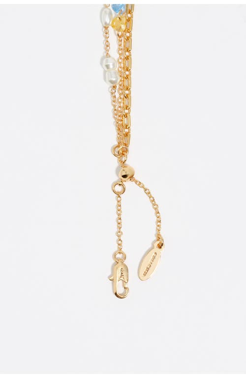 Bimba Y Lola Triple-layer Chain Heart Crystals Bracelet In Gold