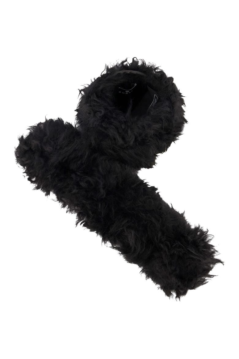 Genuine Shearling Cuffs, Main, color, BLACK