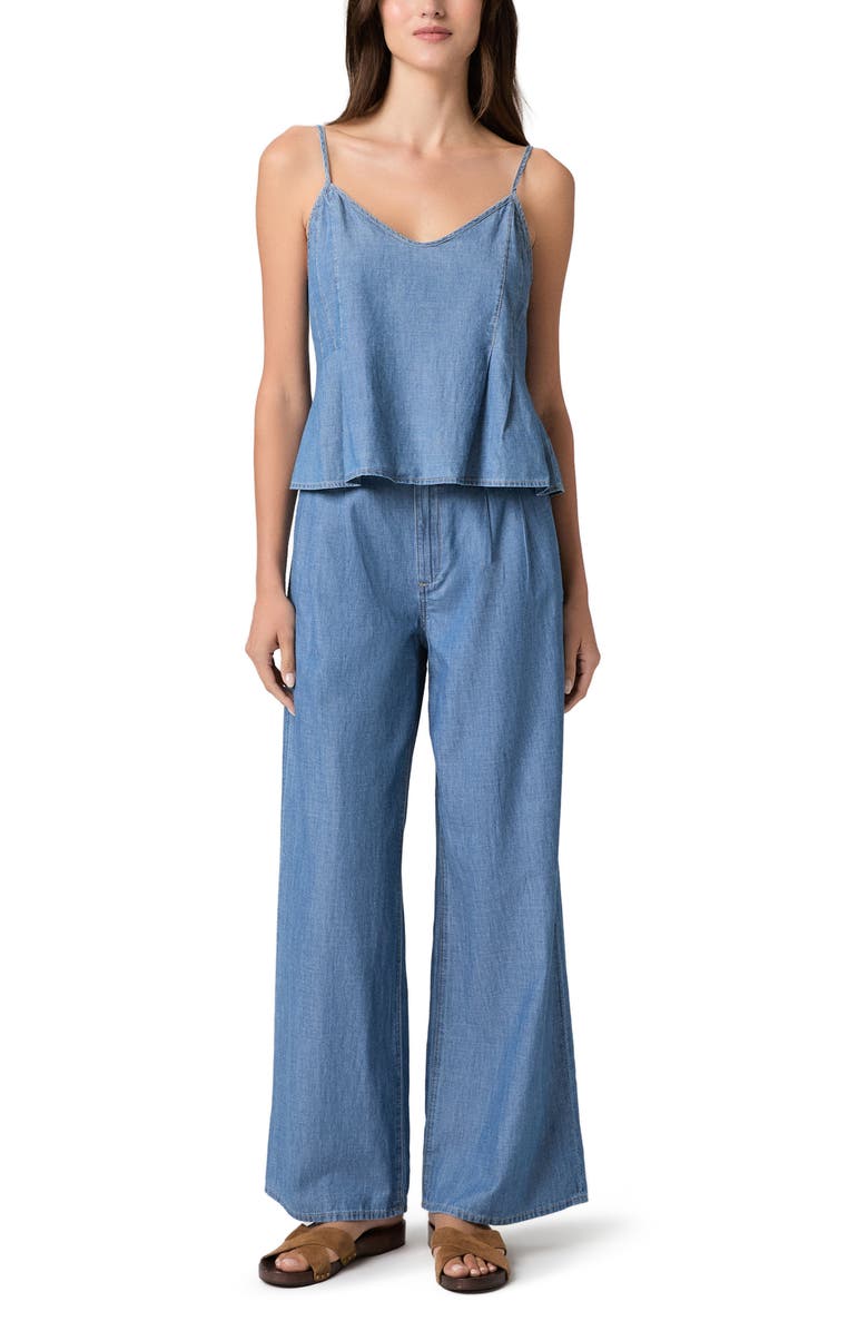 PAIGE Ingrid Tie Waist Wide Leg Jeans, Alternate, color, Azusa