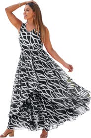 Jessica London Georgette Flyaway Maxi Dress