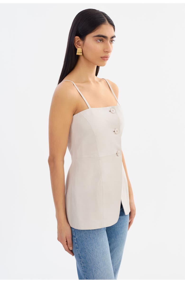 LAMARQUE MILANA | Leather Bustier Top, Alternate, color, Whisper White