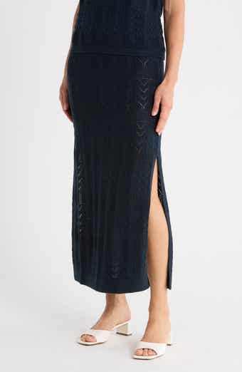 Splendid Pointelle Stitch Cotton Maxi Skirt