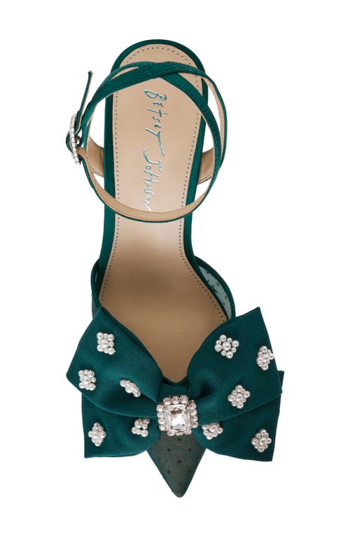 Betsey Johnson Mark Ankle Strap Mesh Pump In Green