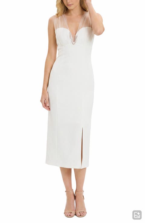 Deep V-Neck Sleeveless Cocktail Dress