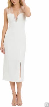 Maggy London Deep V-Neck Sleeveless Cocktail Dress