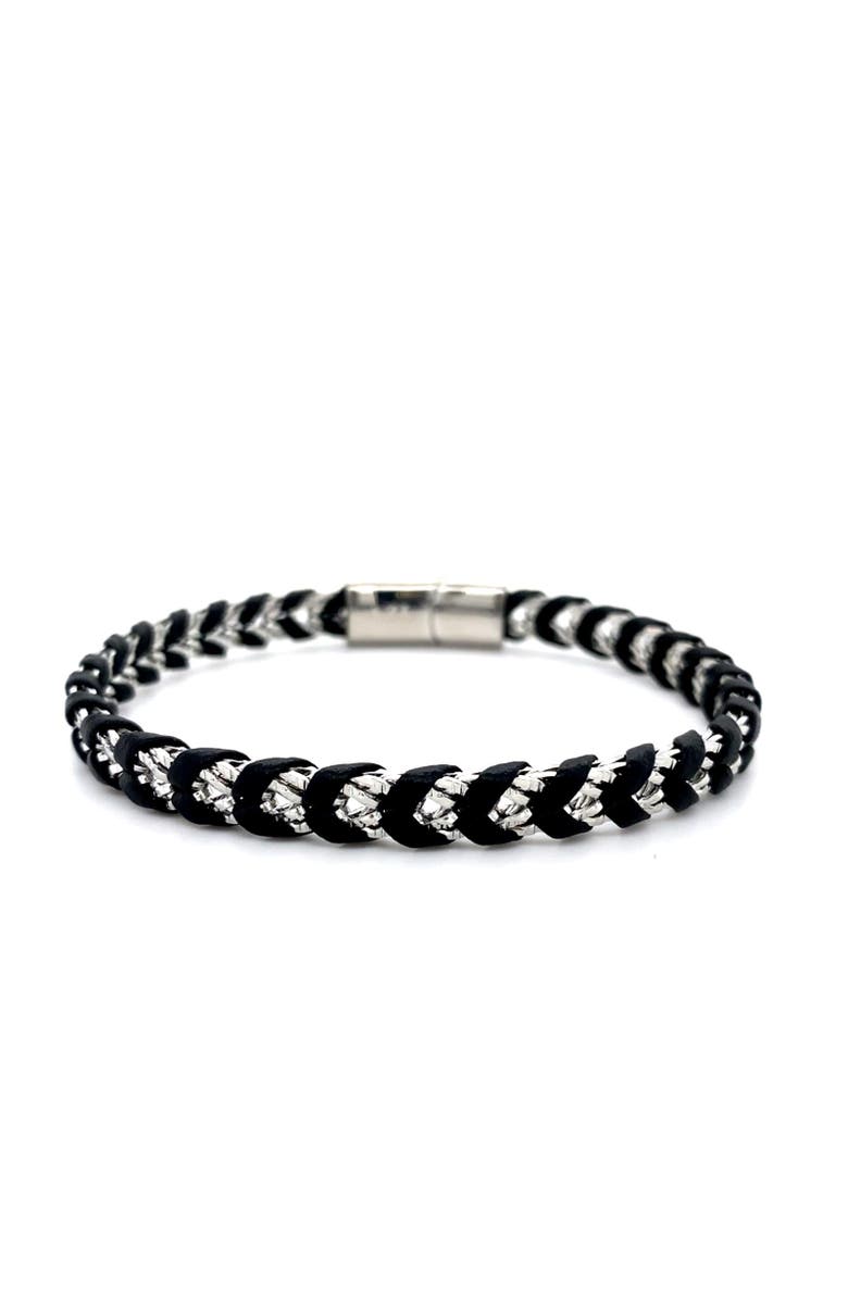 Anna Zuckerman Ollie Braid Men's Cuff, Main, color, Black/Silver