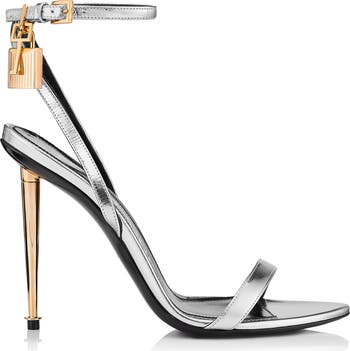 Padlock Naked Metallic Pointy Toe Sandal