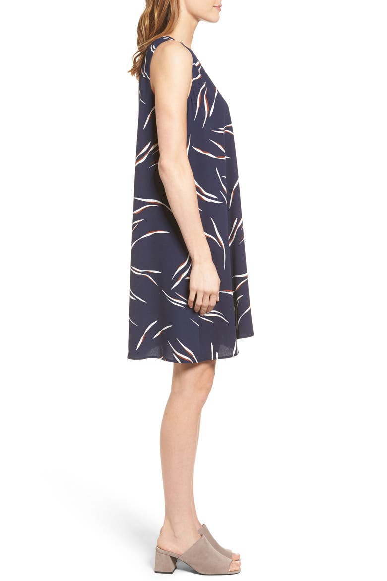 A-Line Dress, Alternate, color, NAVY- RUST MARKED GEO