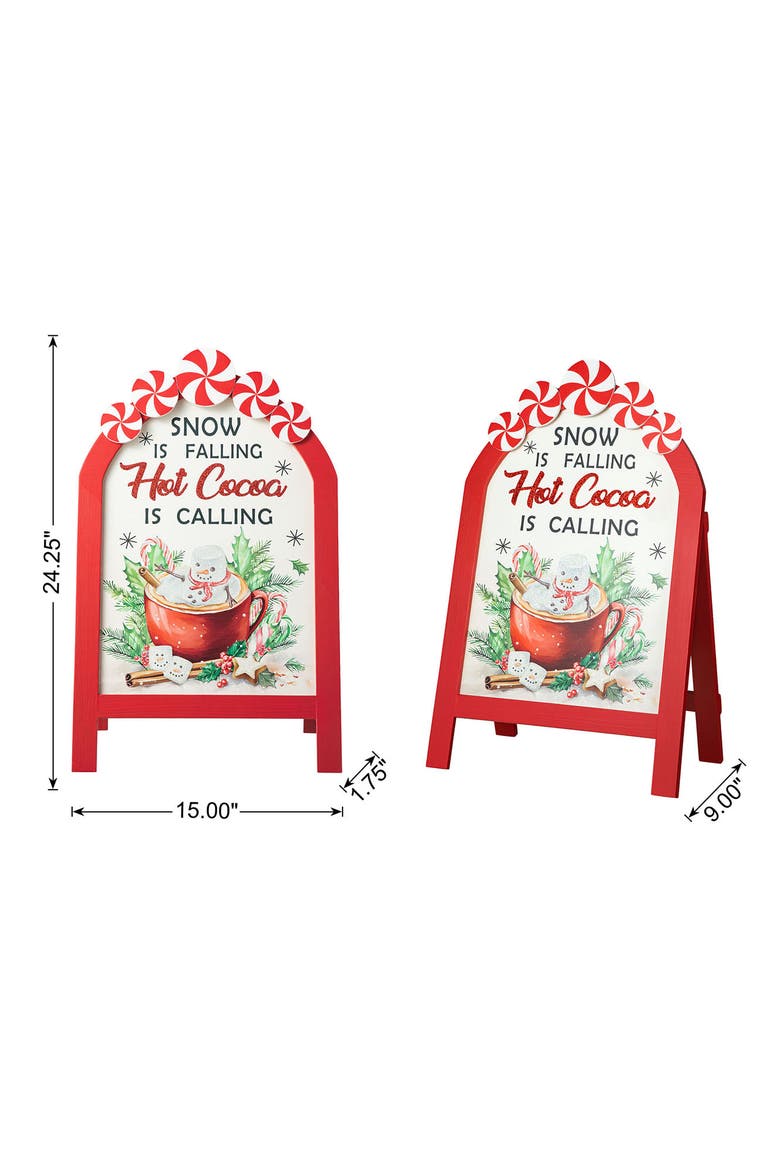 Christmas Wooden Easel Porch Sign, Alternate, color, Red