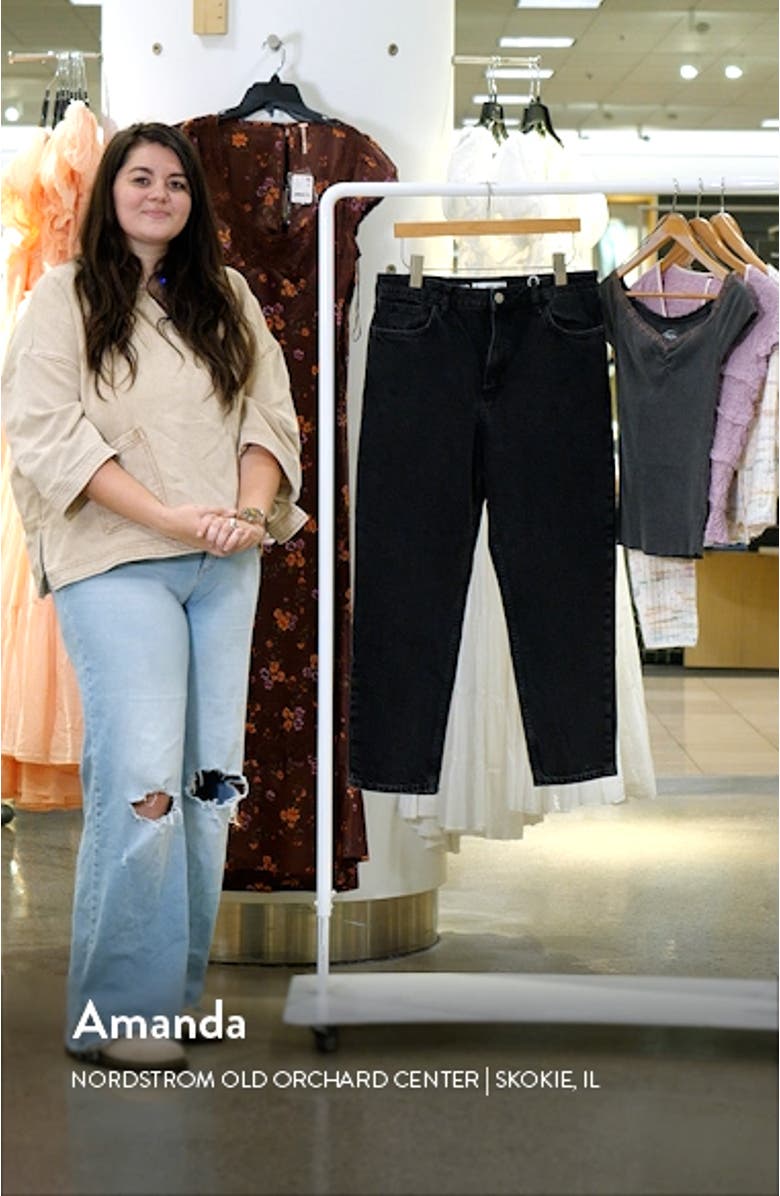 High Waist Ankle Tapered Mom Jeans, sales video thumbnail