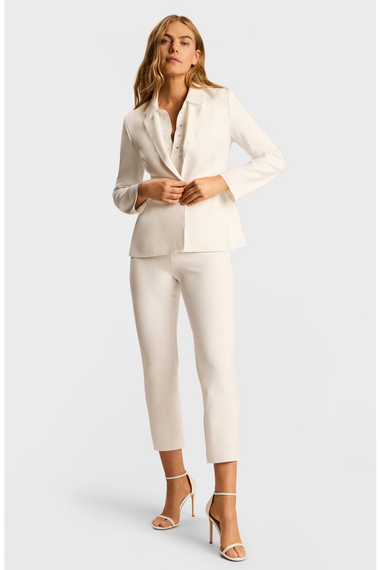 Polo Scuba Knit Bodysuit, Alternate, color, WHITE