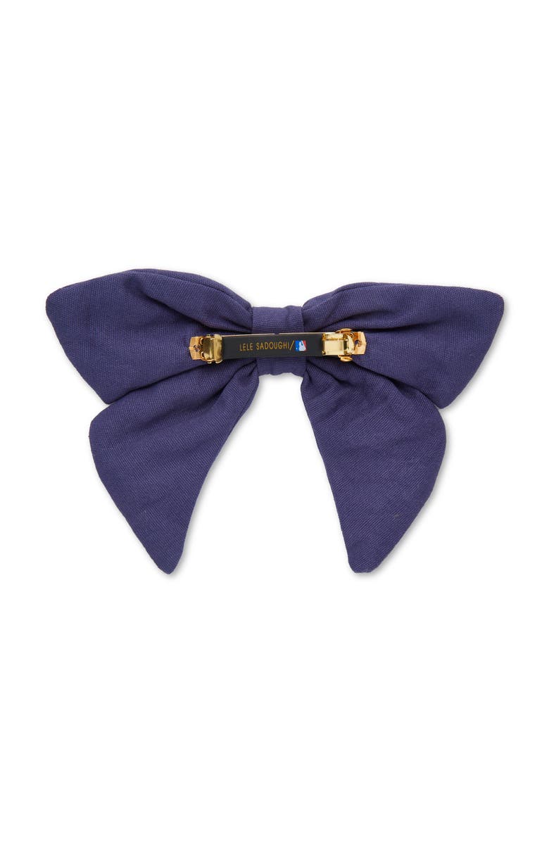 Lele Sadoughi MLB New York Mets Bow Barrette, Alternate, color, Navy 400