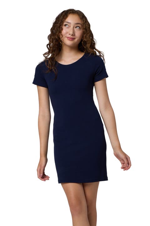 Short Sleeve Dress with Sleeve Insert (Big Kid)