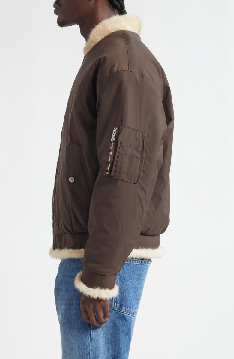 MM6 Maison Margiela Sports Reversible Bomber Jacket, Alternate, color, Brown/ Beige