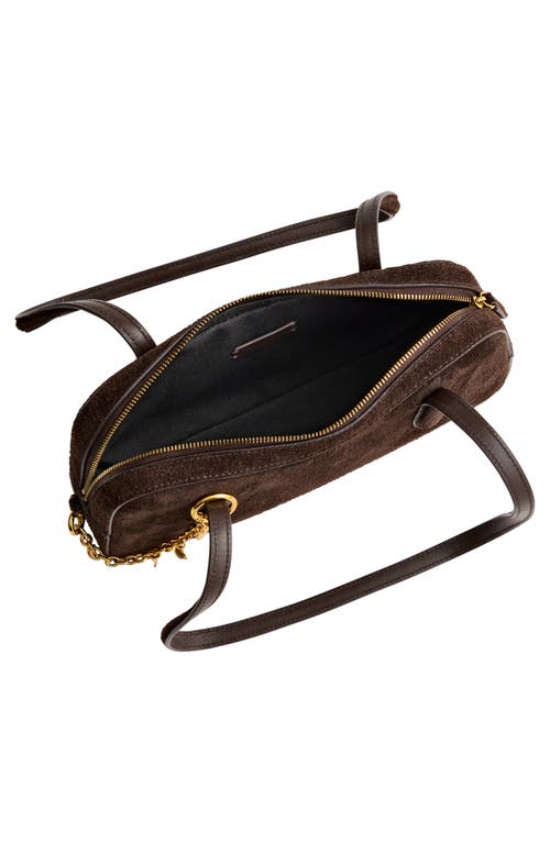 Madewell The Suede Top Zip Mini Shoulder Bag In Brown