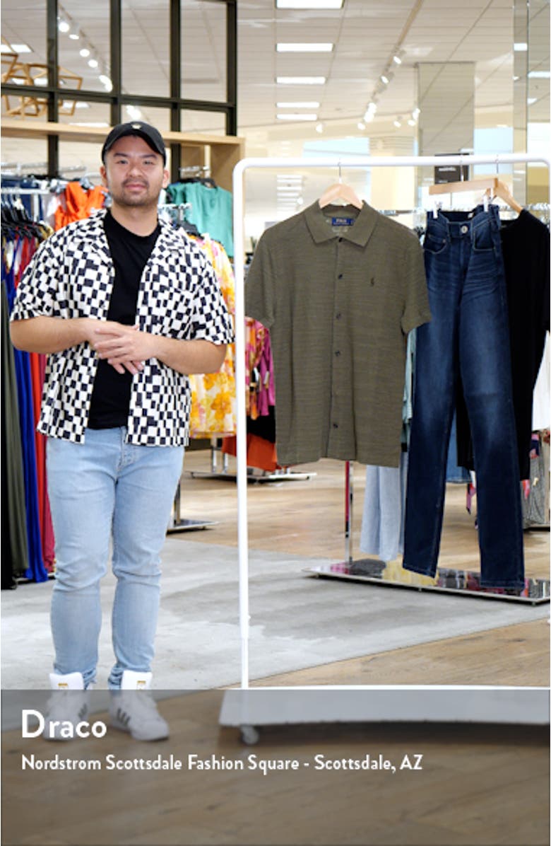 Slub Short Sleeve Cotton Knit Button-Up Shirt, sales video thumbnail