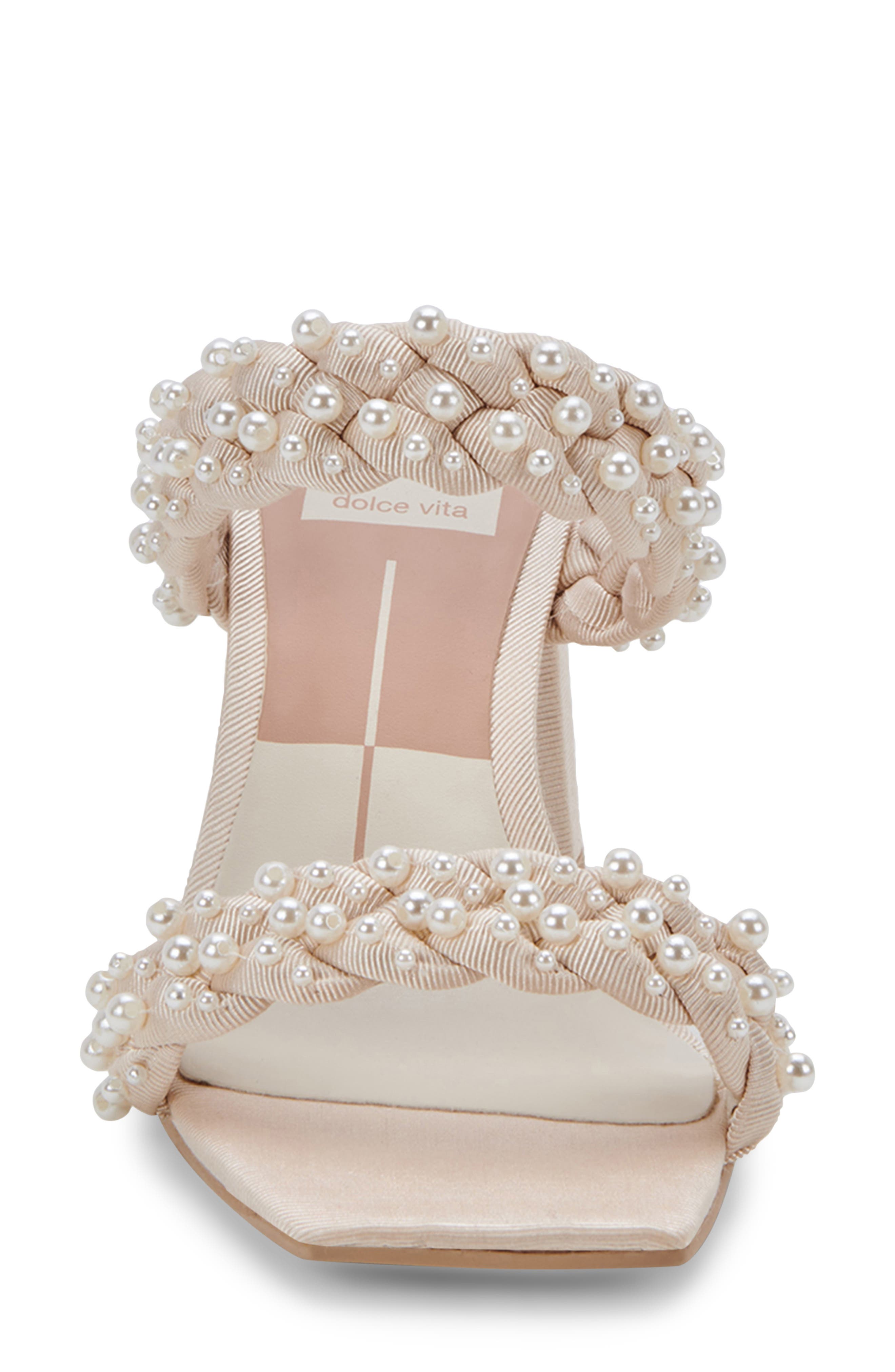 Dolce Vita Paily Imitation Pearl Sandals, Alternate, color, 