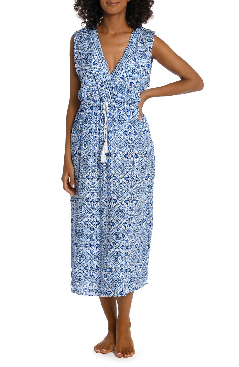 La Blanca Breeze Tie Front Cover-Up Dress, Main, color, 