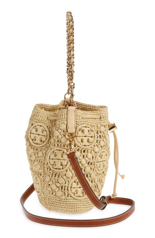 Tory Burch T Monogram Raffia Bucket Bag
