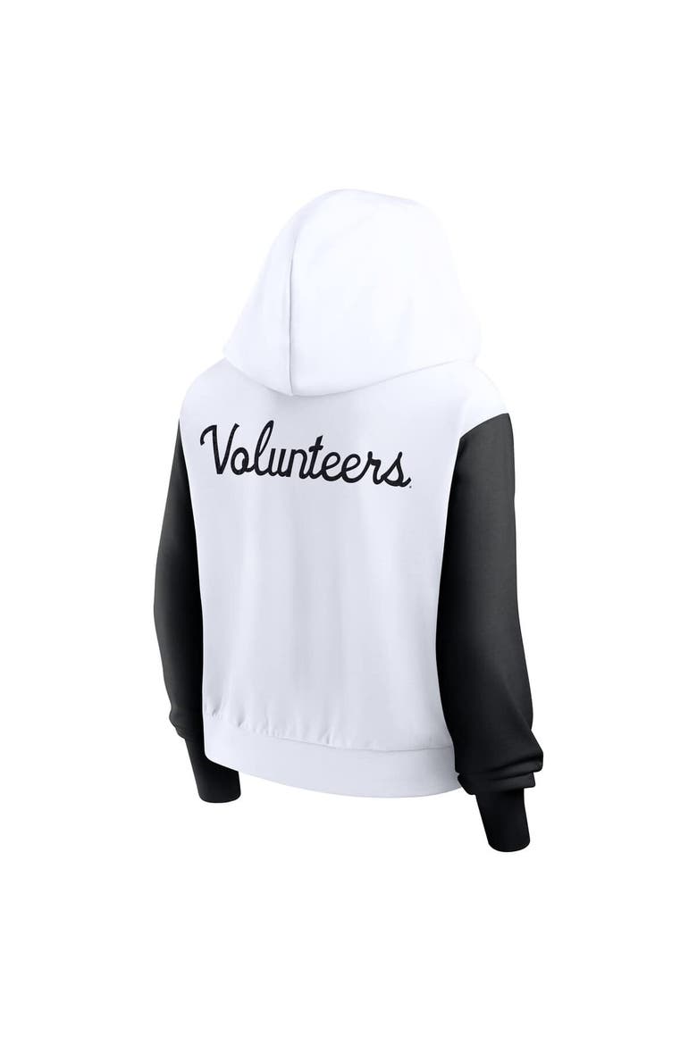 Women's Nike White Tennessee Volunteers Cropped Beyond Capability Color-Block Script Full-Zip Hoodie, Alternate, color, White