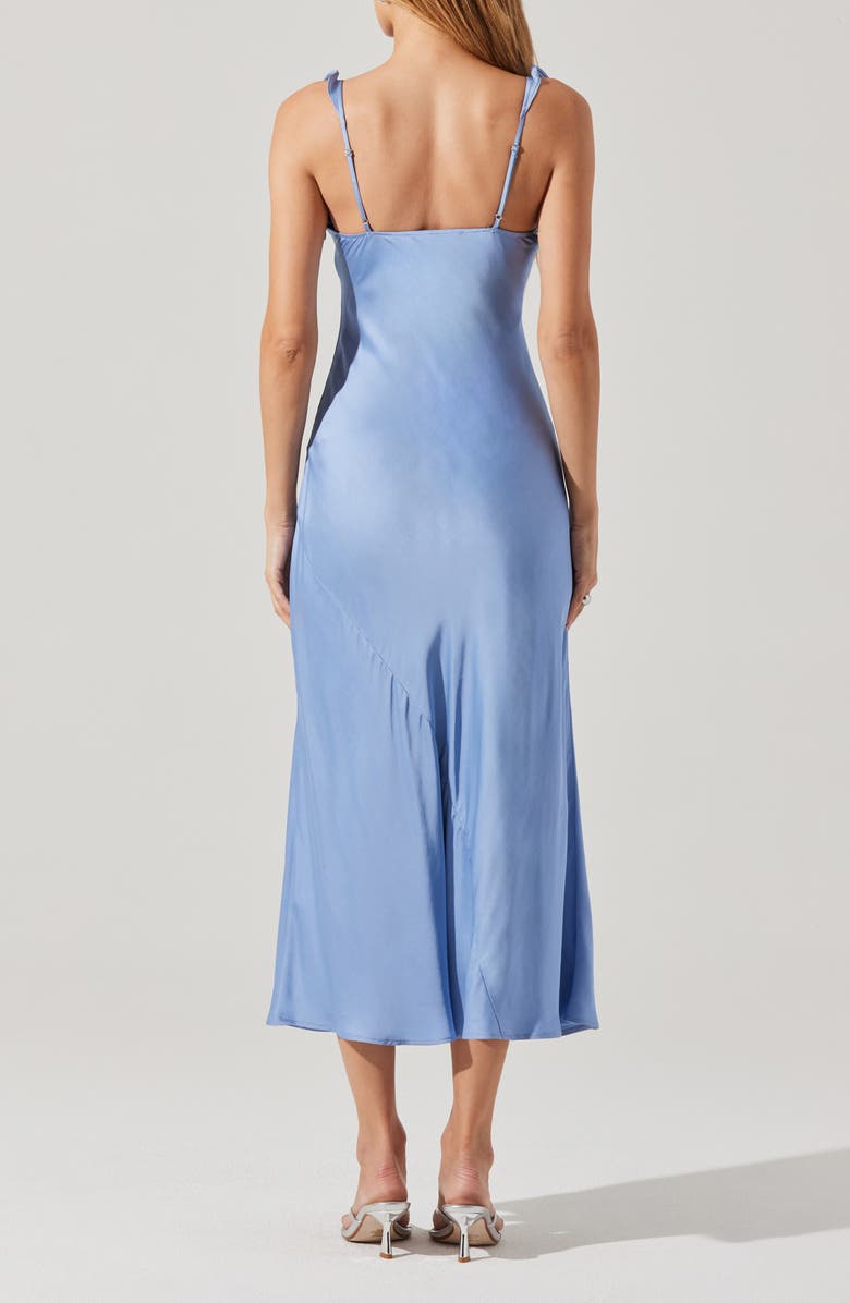 ASTR the Label Zoie Ruffle Neck Satin Slipdress, Alternate, color, Sky Blue
