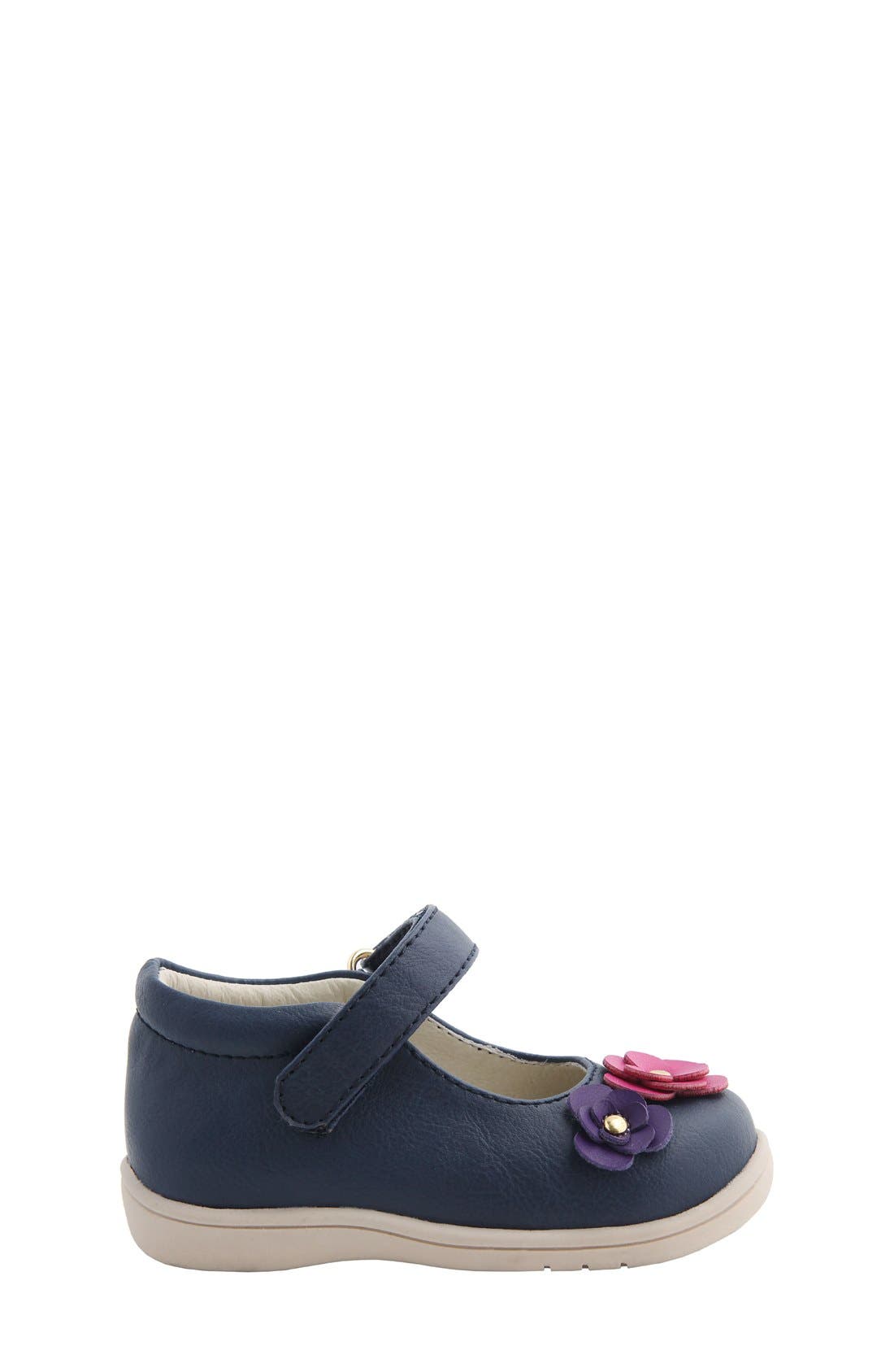 Nina Mary Jane Flat, Alternate, color, NAVY TUMBLED