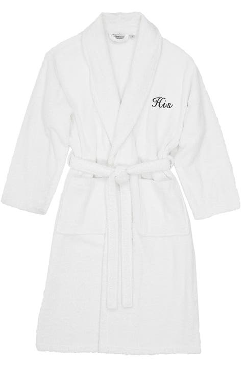 Embroidered 'His' Terry Bathrobe