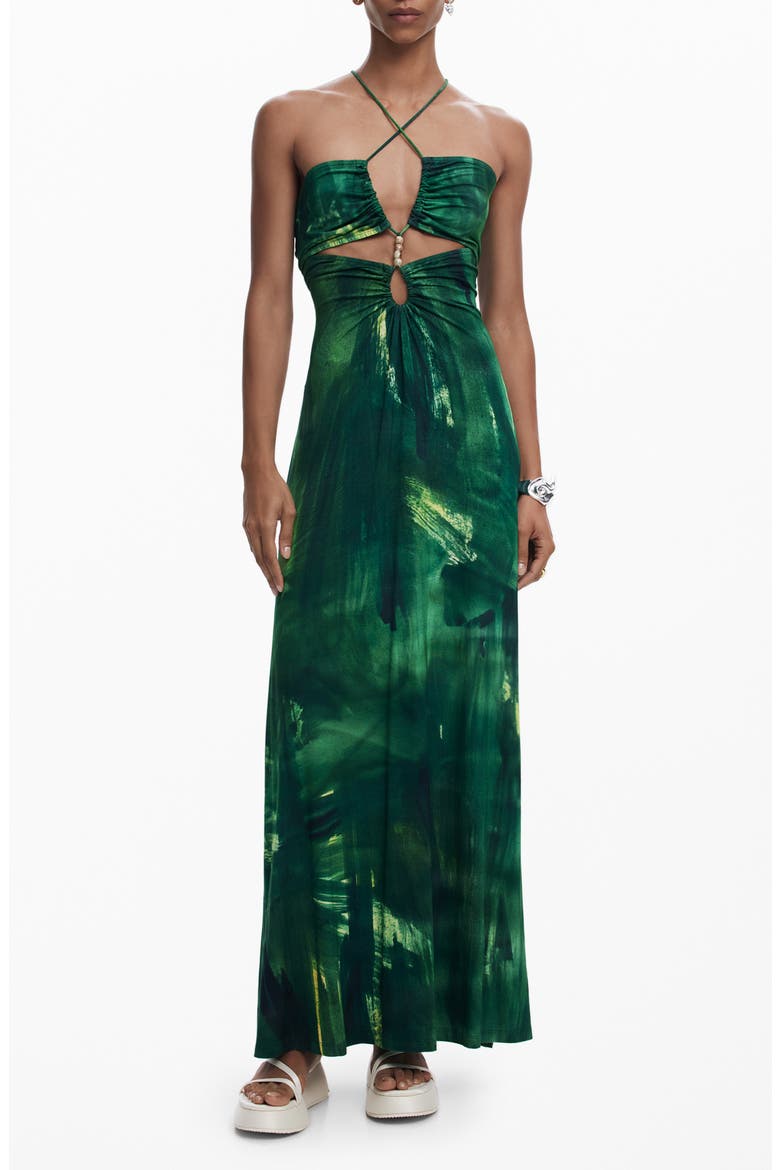 Cutout Maxi Dress, Main, color, GREEN