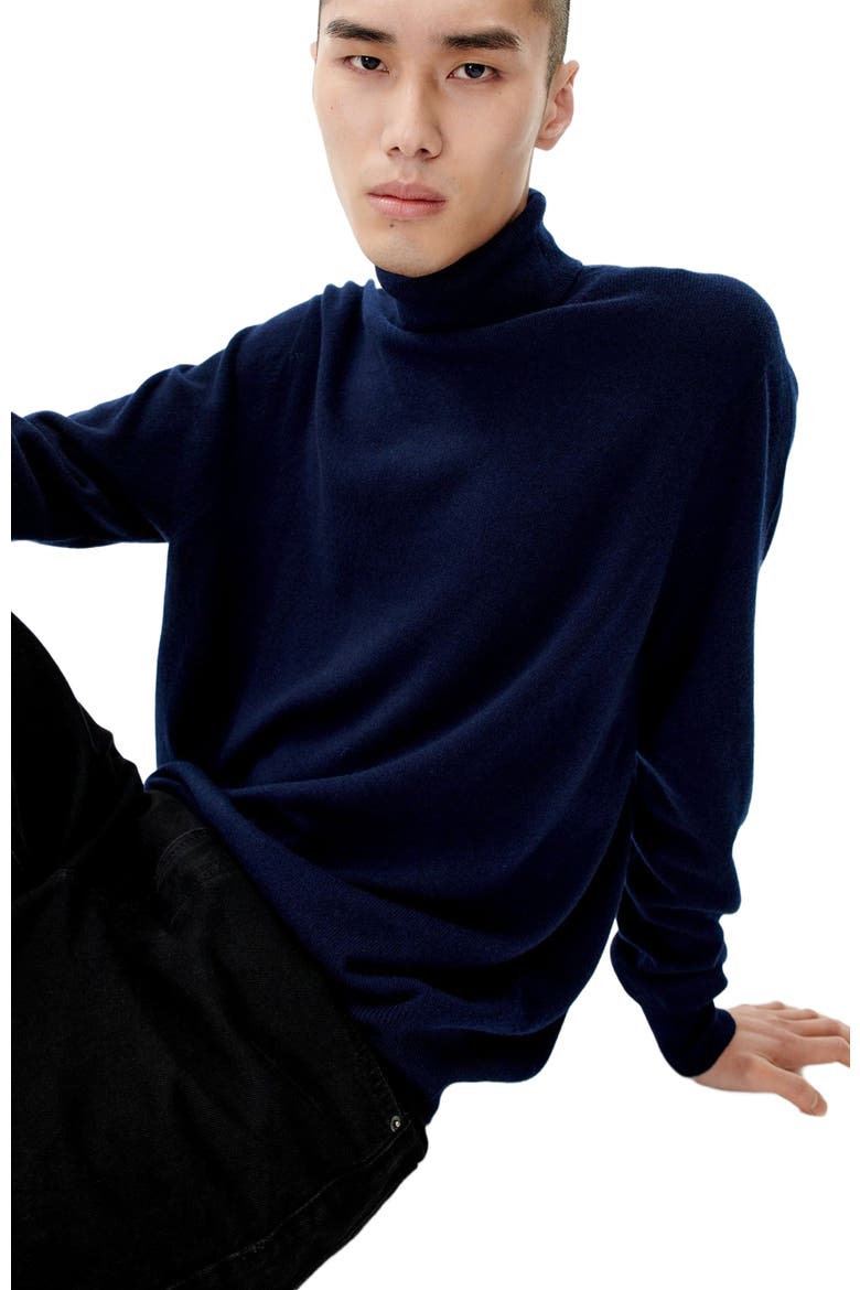 Essential Turtleneck Cashmere Sweater, Alternate, color, navy