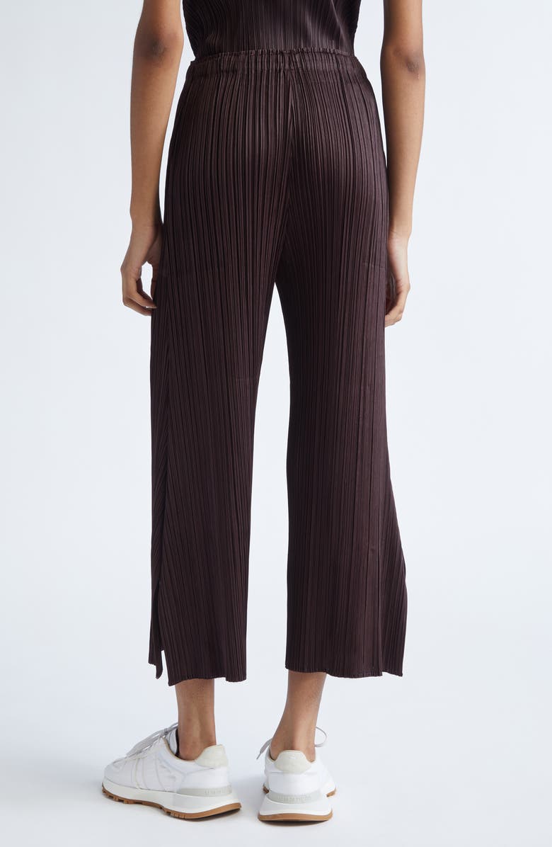 Pleats Please Issey Miyake Monthly Colors July Pleated Pants, Alternate, color, Dark Brown