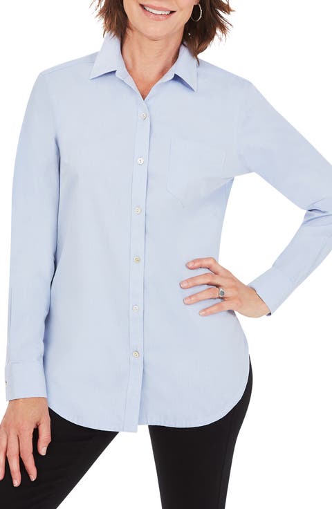 Non-Iron Boyfriend Button-Up Shirt