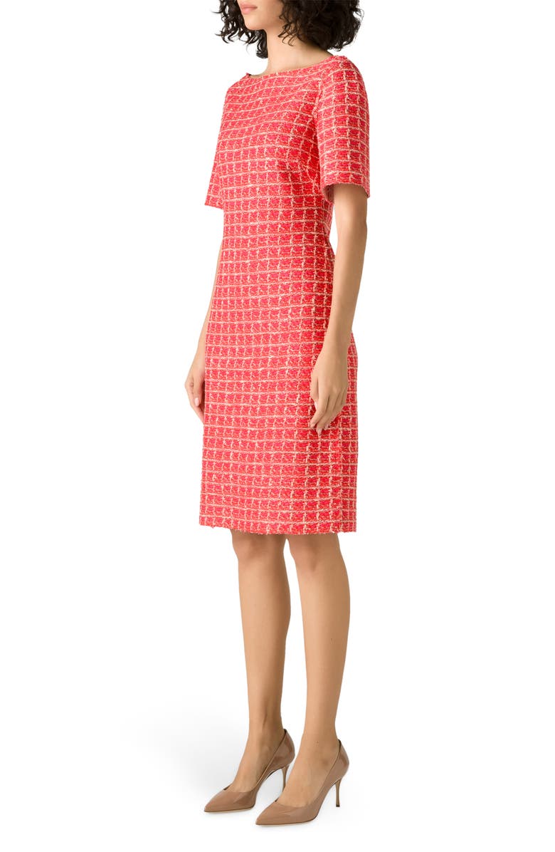 St. John Collection Windowpane Tweed Knit Dress, Alternate, color,