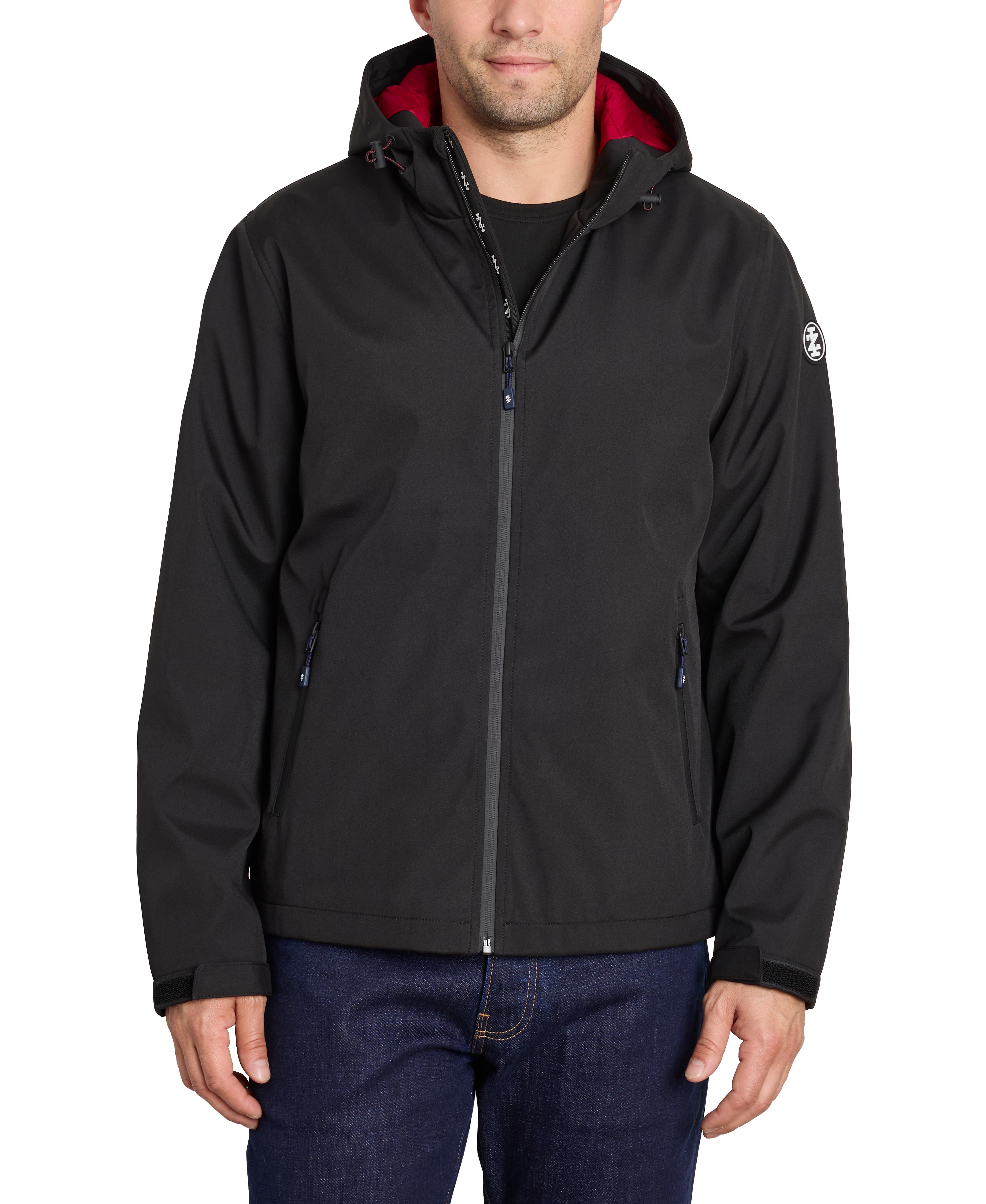 Izod Lightly Filled Laminated Stretch Jacket In Black