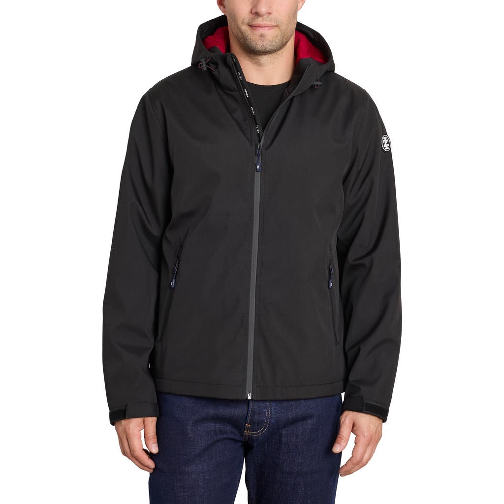 Izod Lightly Filled Laminated Stretch Jacket In Black