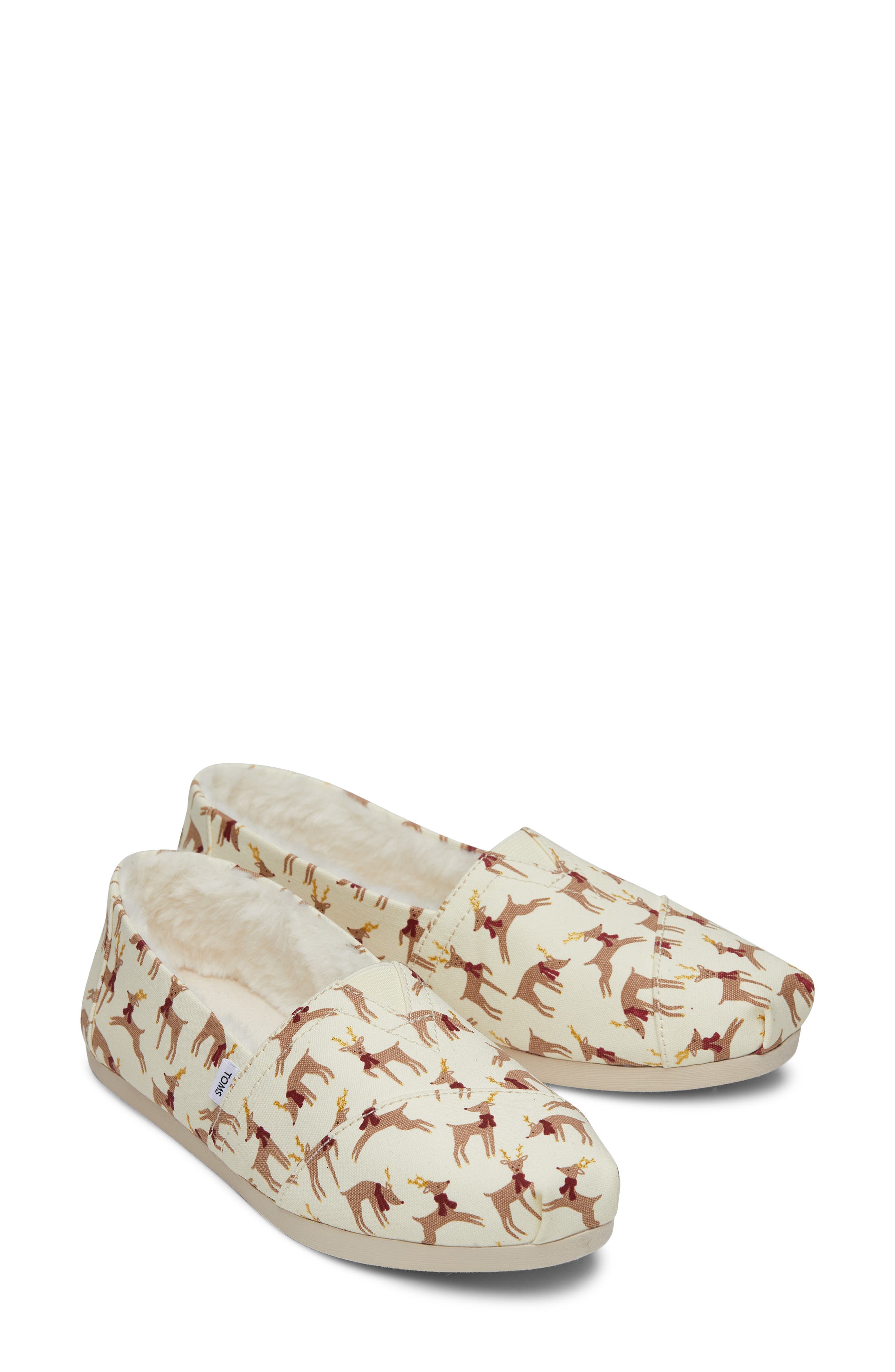 TOMS Alpargata Reindeer Faux Fur Lined Slip-On, Alternate, color, 