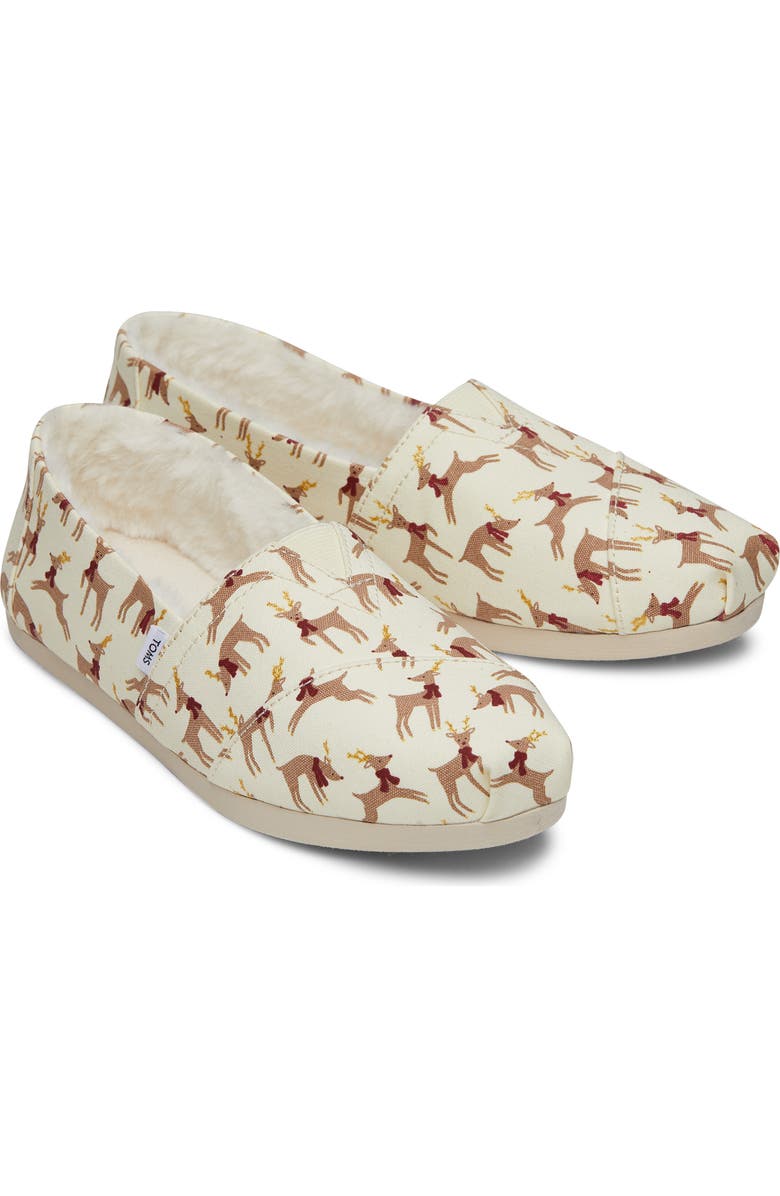 TOMS Alpargata Reindeer Faux Fur Lined Slip-On, Alternate, color,