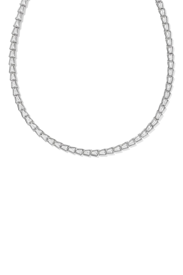 Bella Cubic Zirconia Tennis Necklace, Main, color, SILVER WHITE CUBIC ZIRCONIA