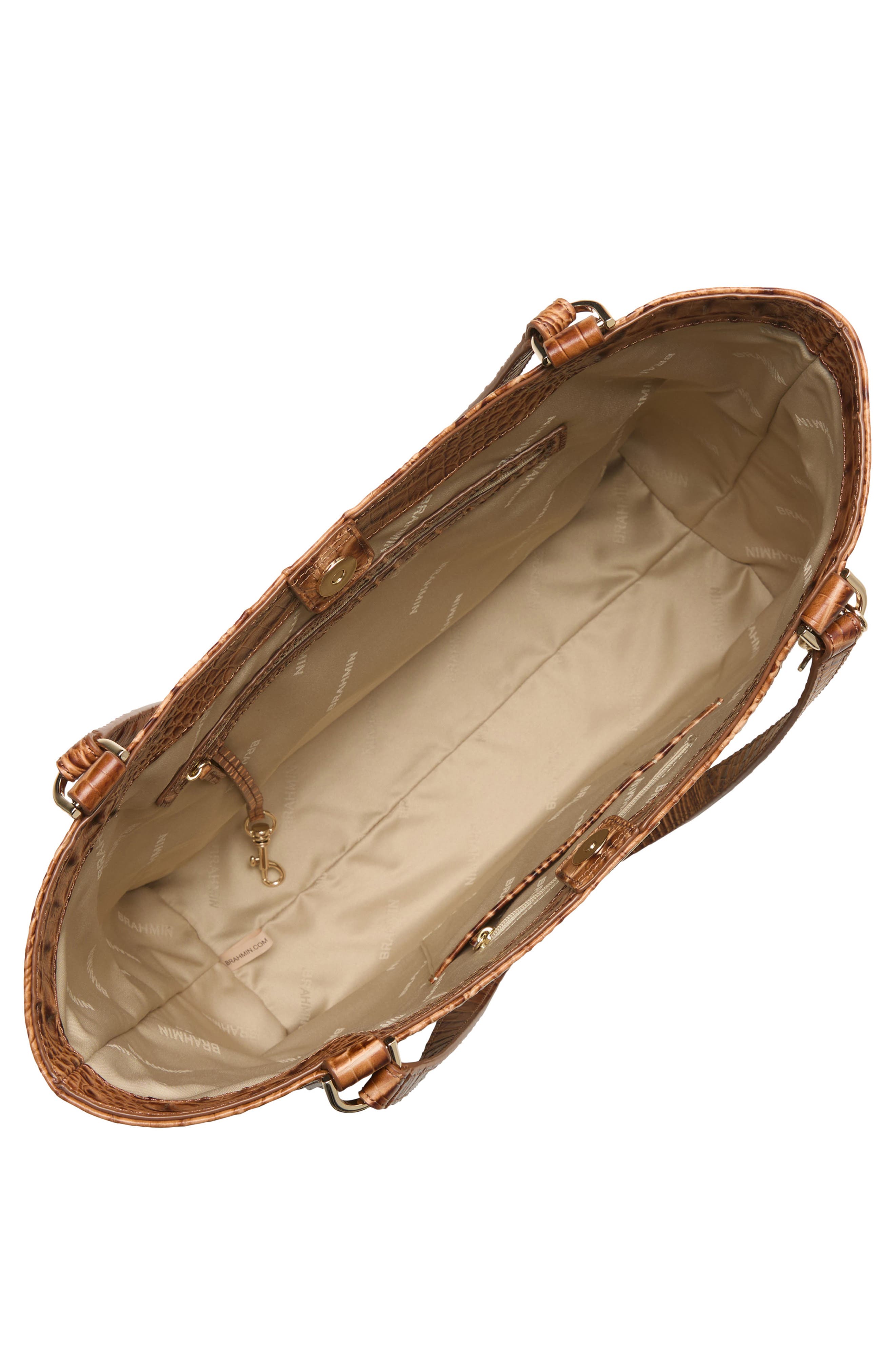 Aliza Croc Embossed Leather Tote, Alternate, color, CINNAMON CROCODILE