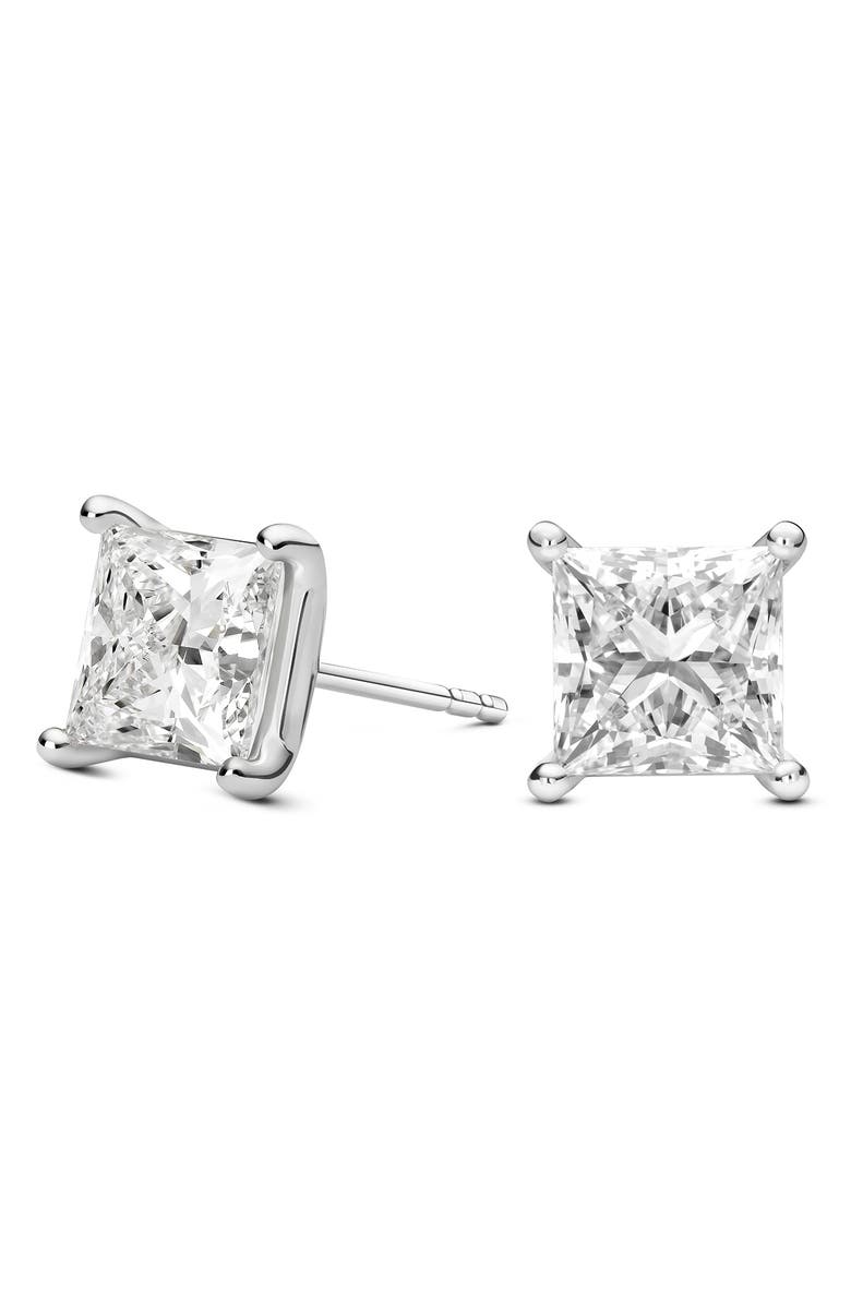 LIGHTBOX 4-Carat Princess Cut Lab Grown Diamond Stud Earrings, Alternate, color, 
