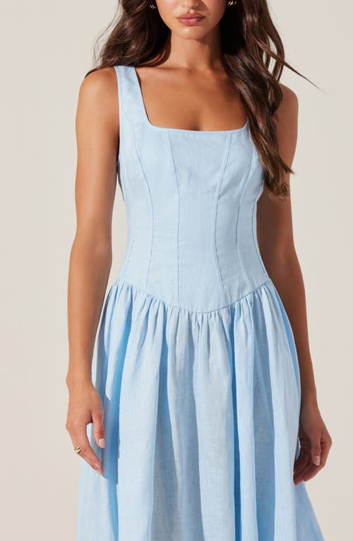Astr The Label Thierry Sleeveless Midi Dress In Blue