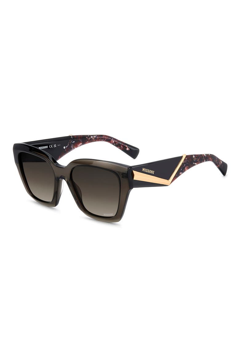 53mm Gradient Square Sunglasses, Alternate, color, GREY/ BROWN