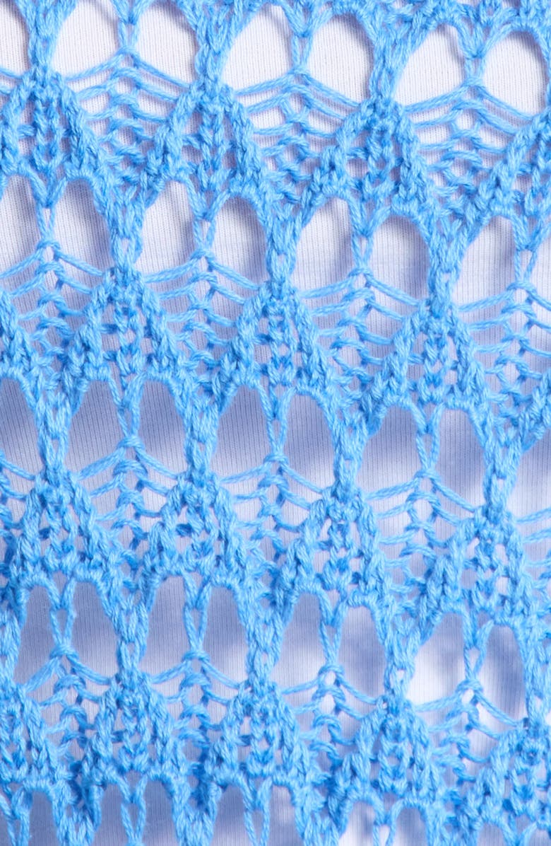 PacSun Willa Cotton Blend Open Stitch Sweater, Alternate, color, Blue