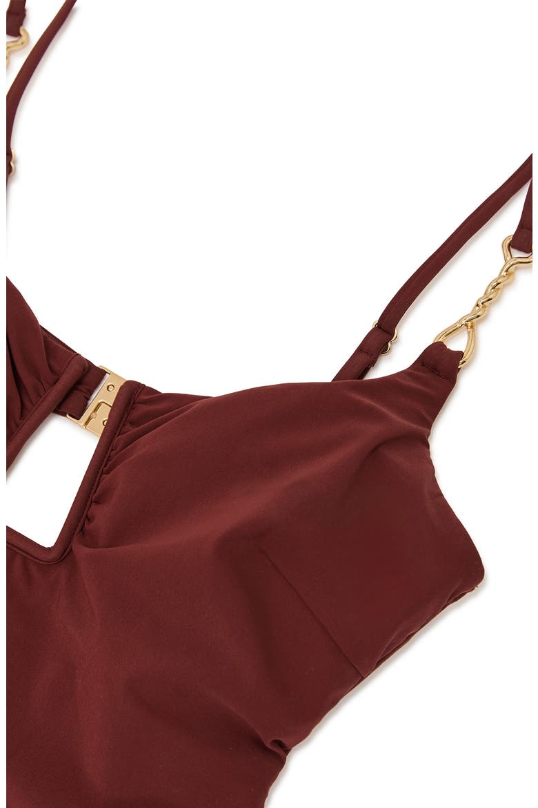 Wrenna One-Piece Swimsuit, Alternate, color, RHUBARB RED