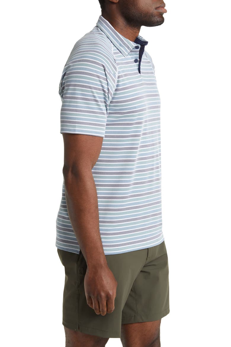 Delta Stripe Piqué Polo, Alternate, color, NAVY/ GREEN STRIPE